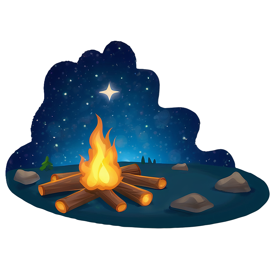 Campfire And Starry Sky Png Bwx14