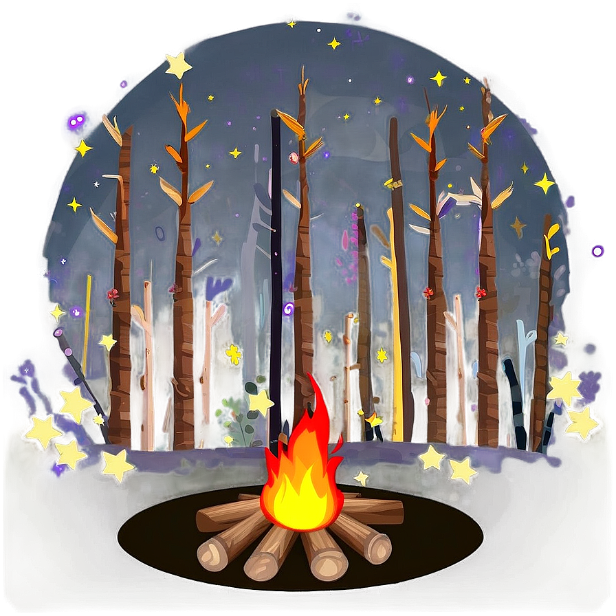 Campfire Under Stars Png Yqd