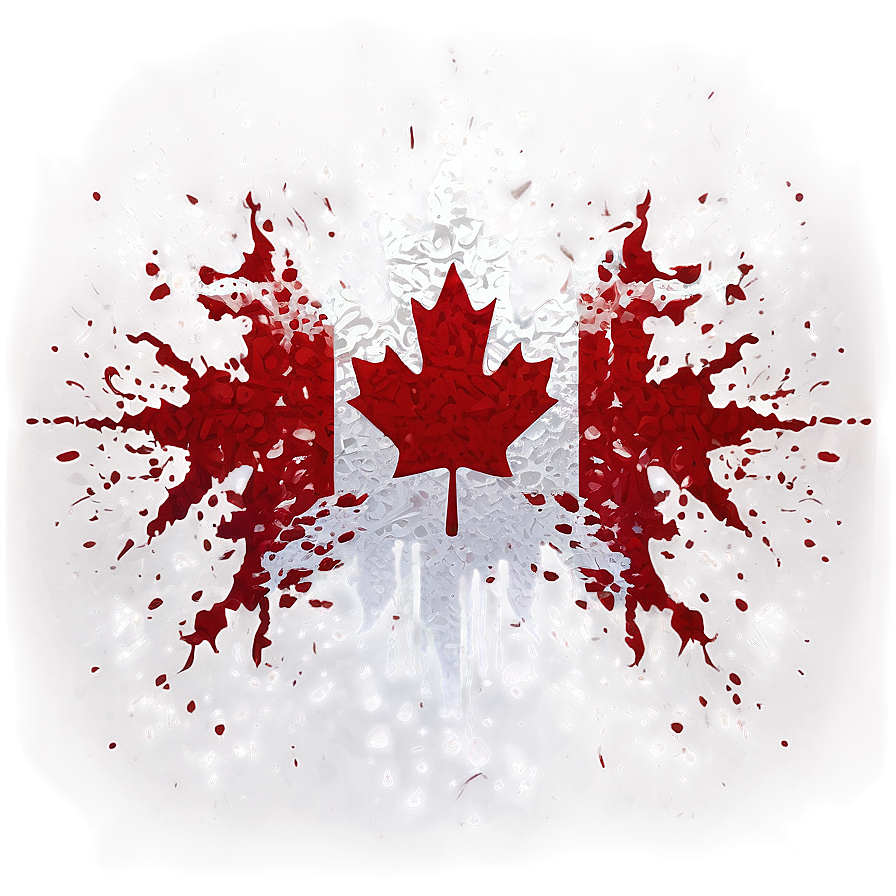 Canada Flag In Splatter Art Png 60