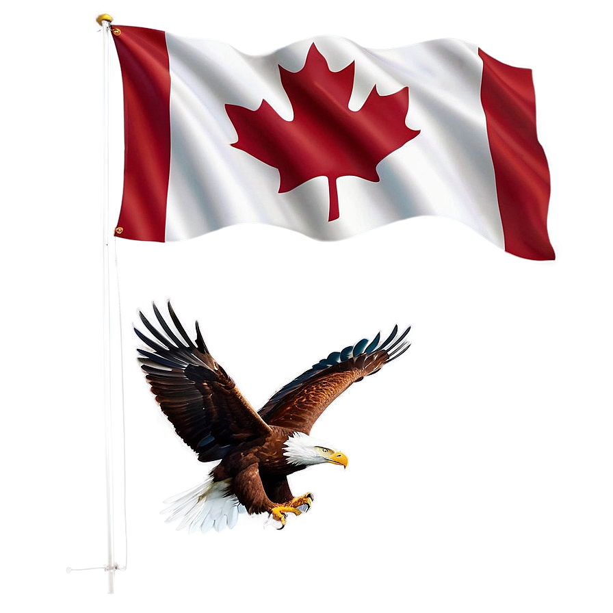 Canada Flag With Eagle Png Drv