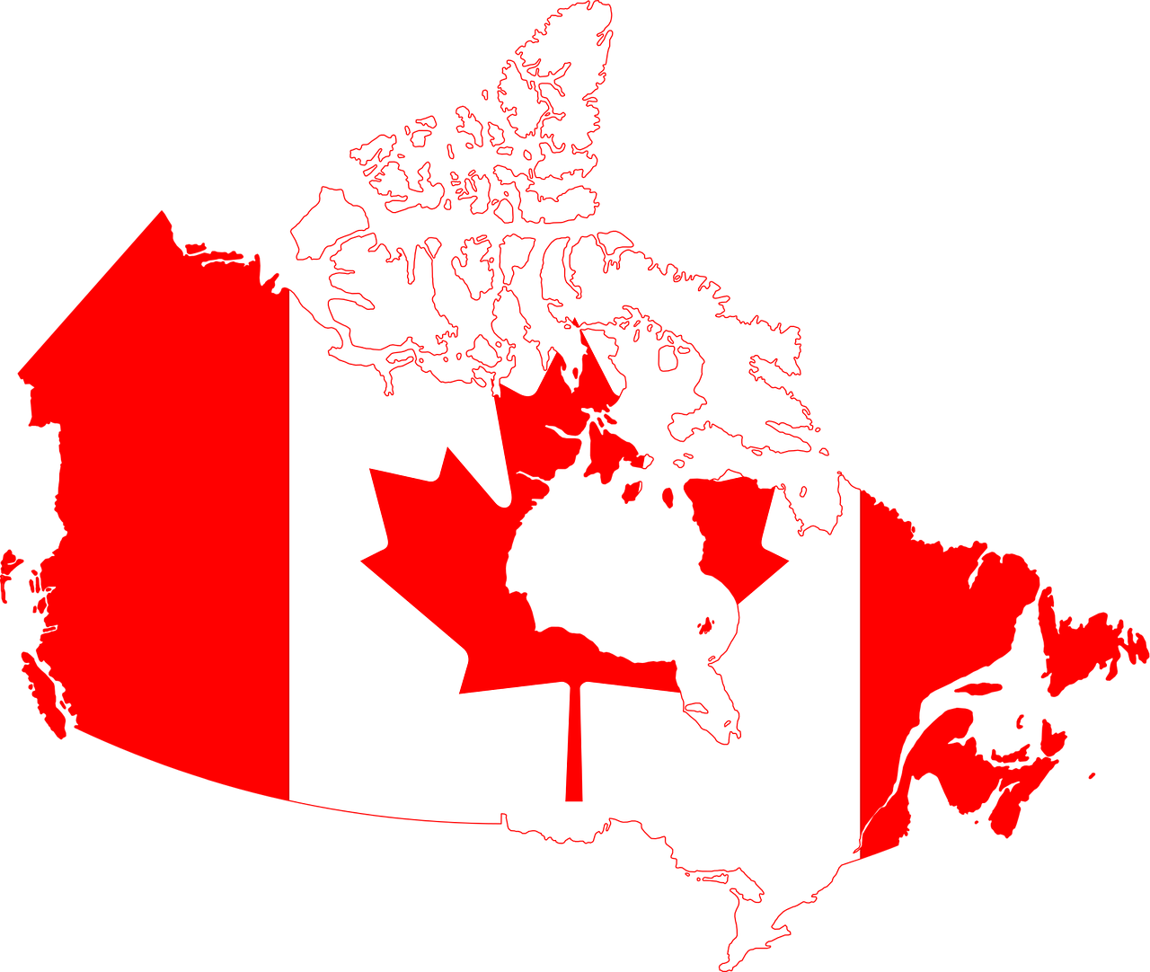 Canada Map Flag Overlay