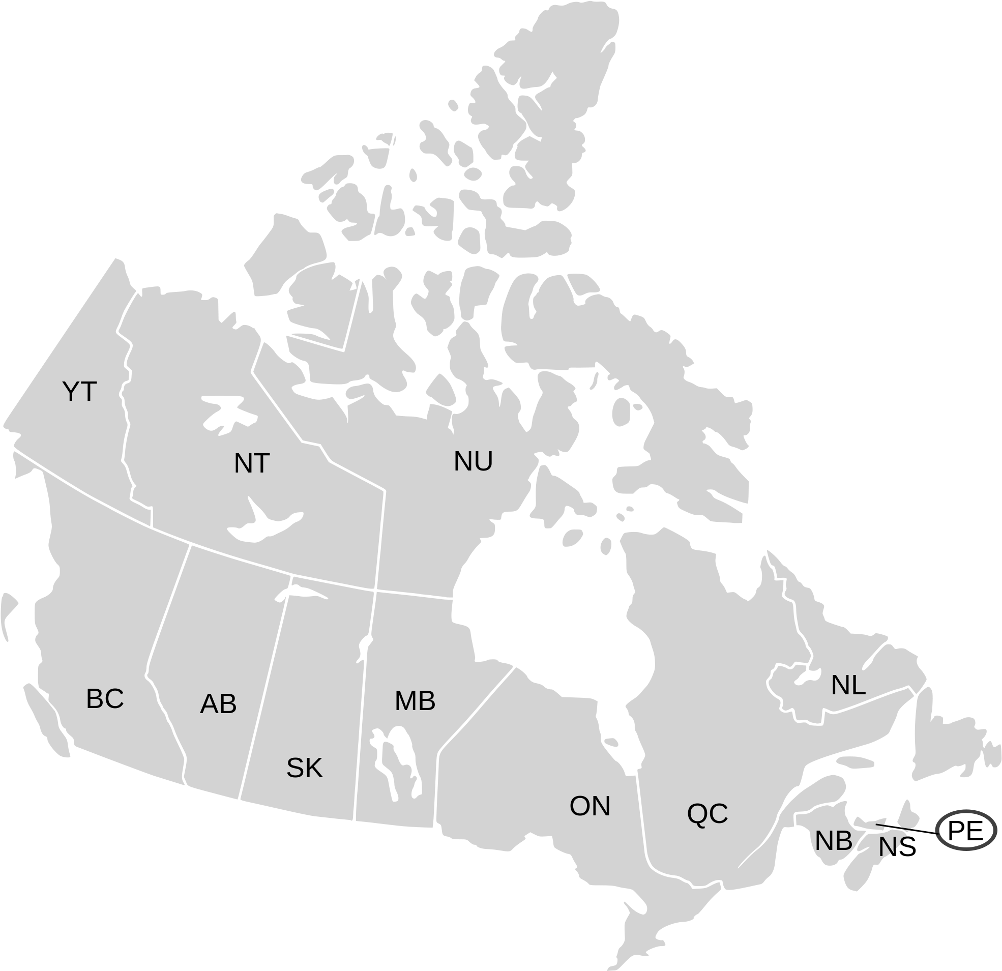 Canada Provincesand Territories Map