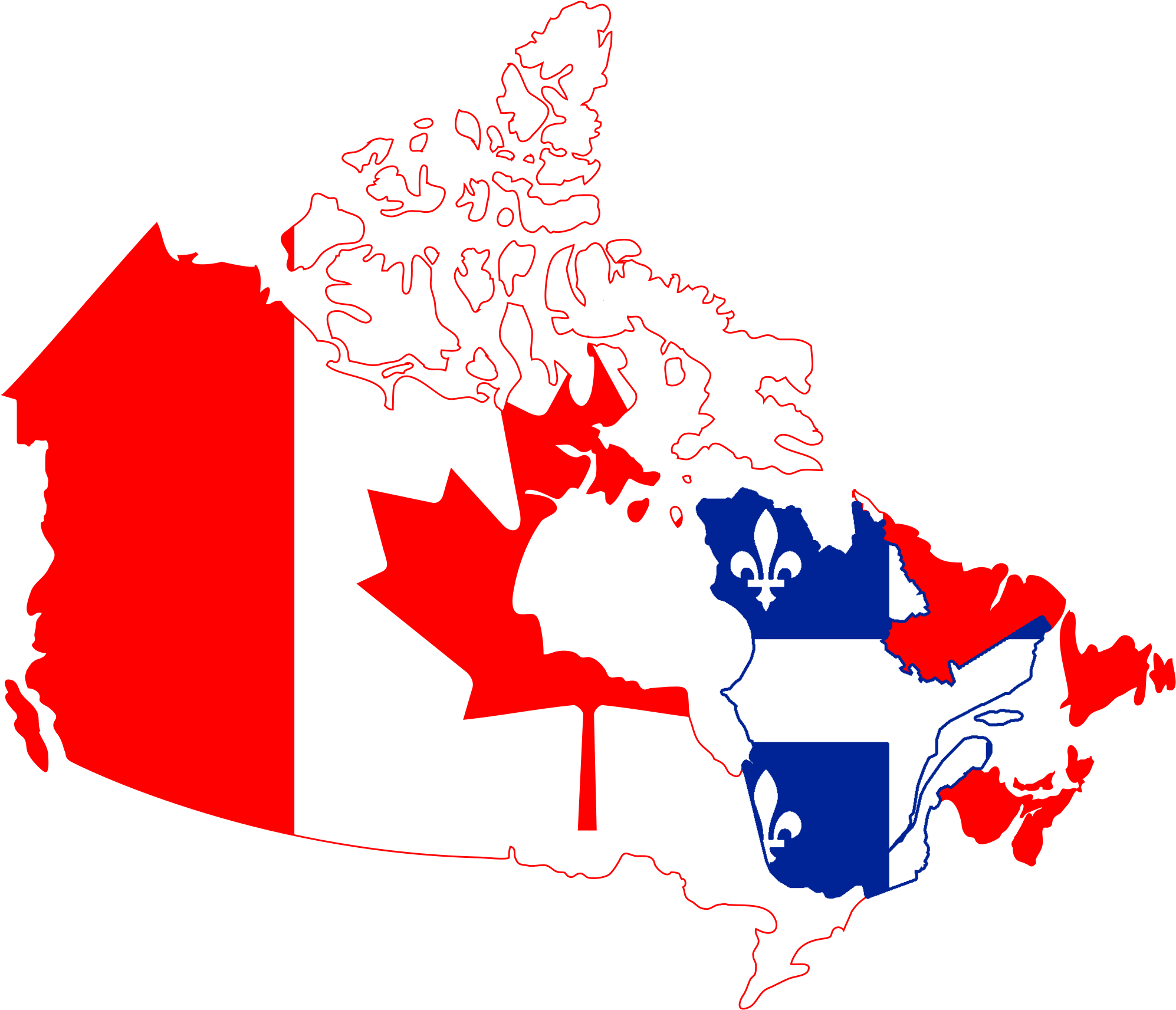 Canada Quebec Map Stylized