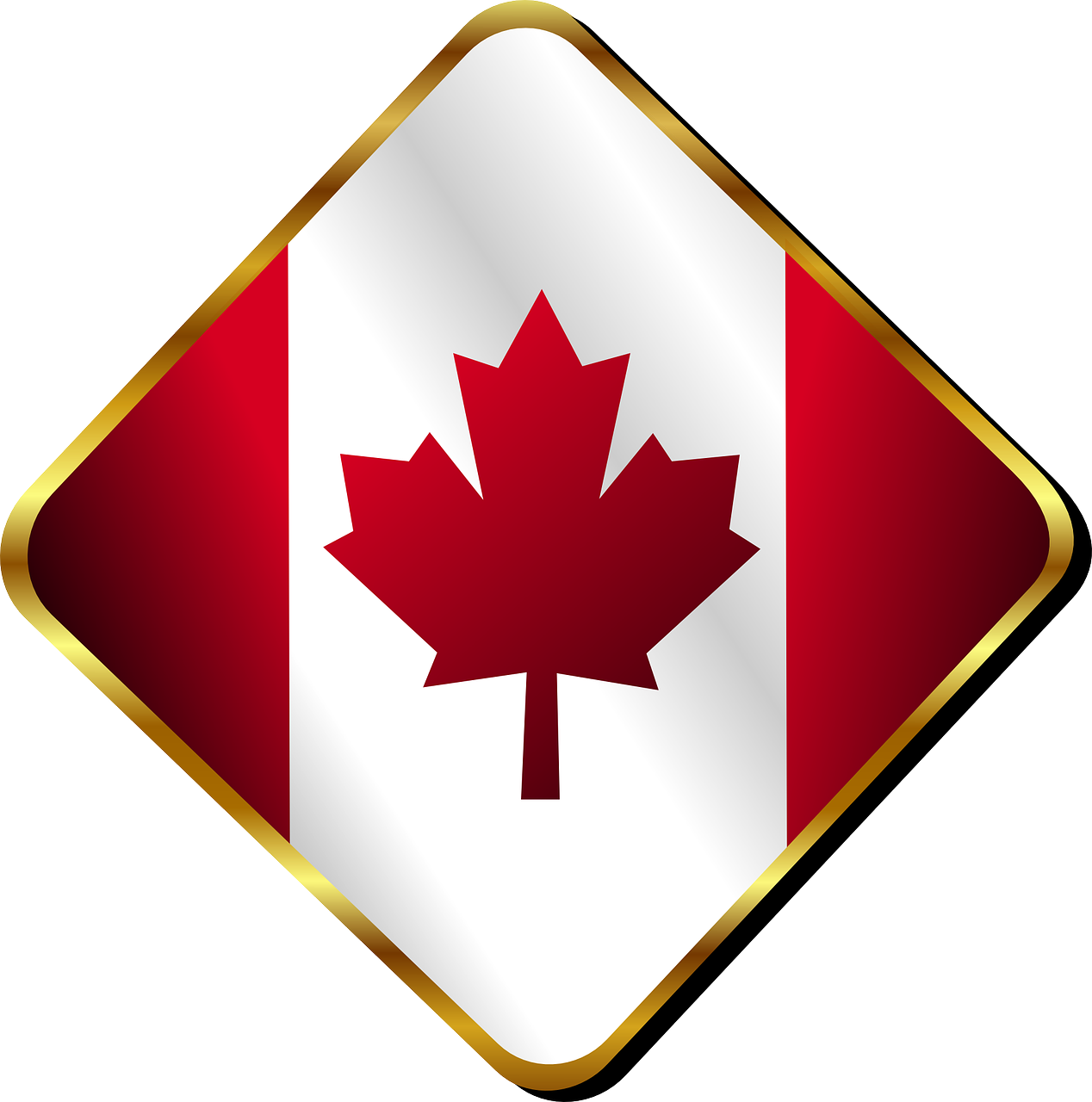 Canadian Flag Diamond Icon