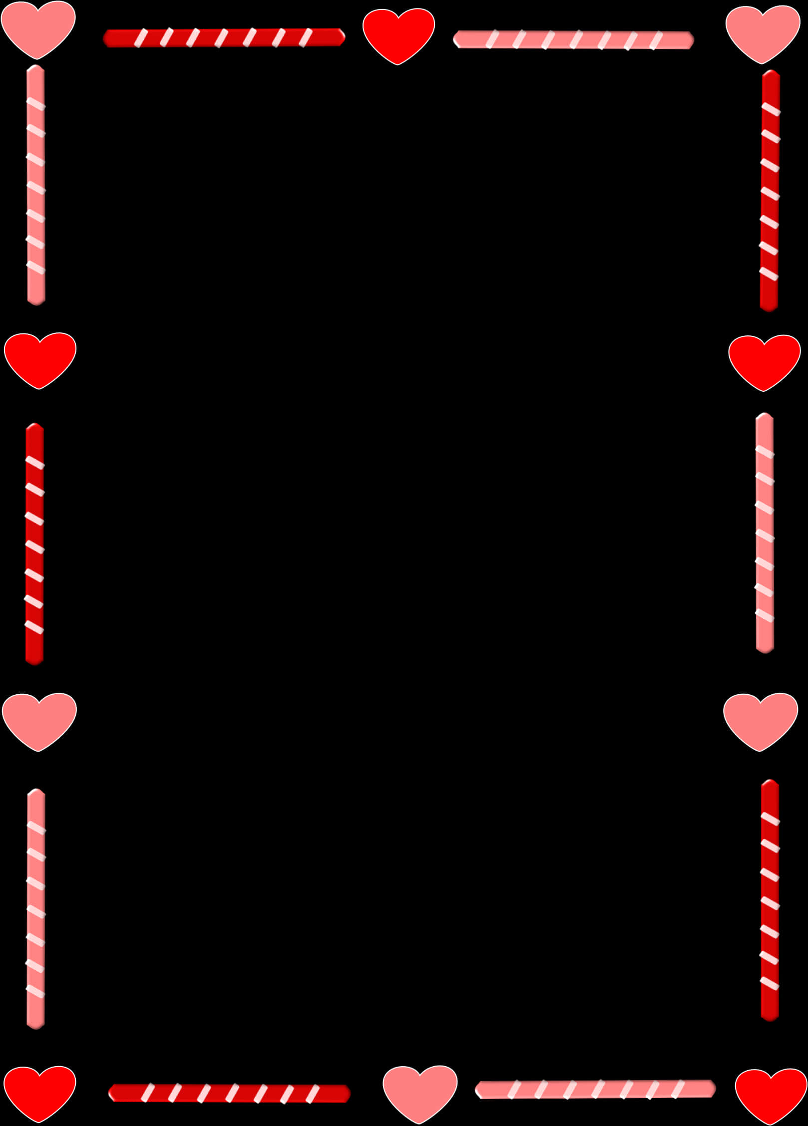 Candy Cane Heart Border