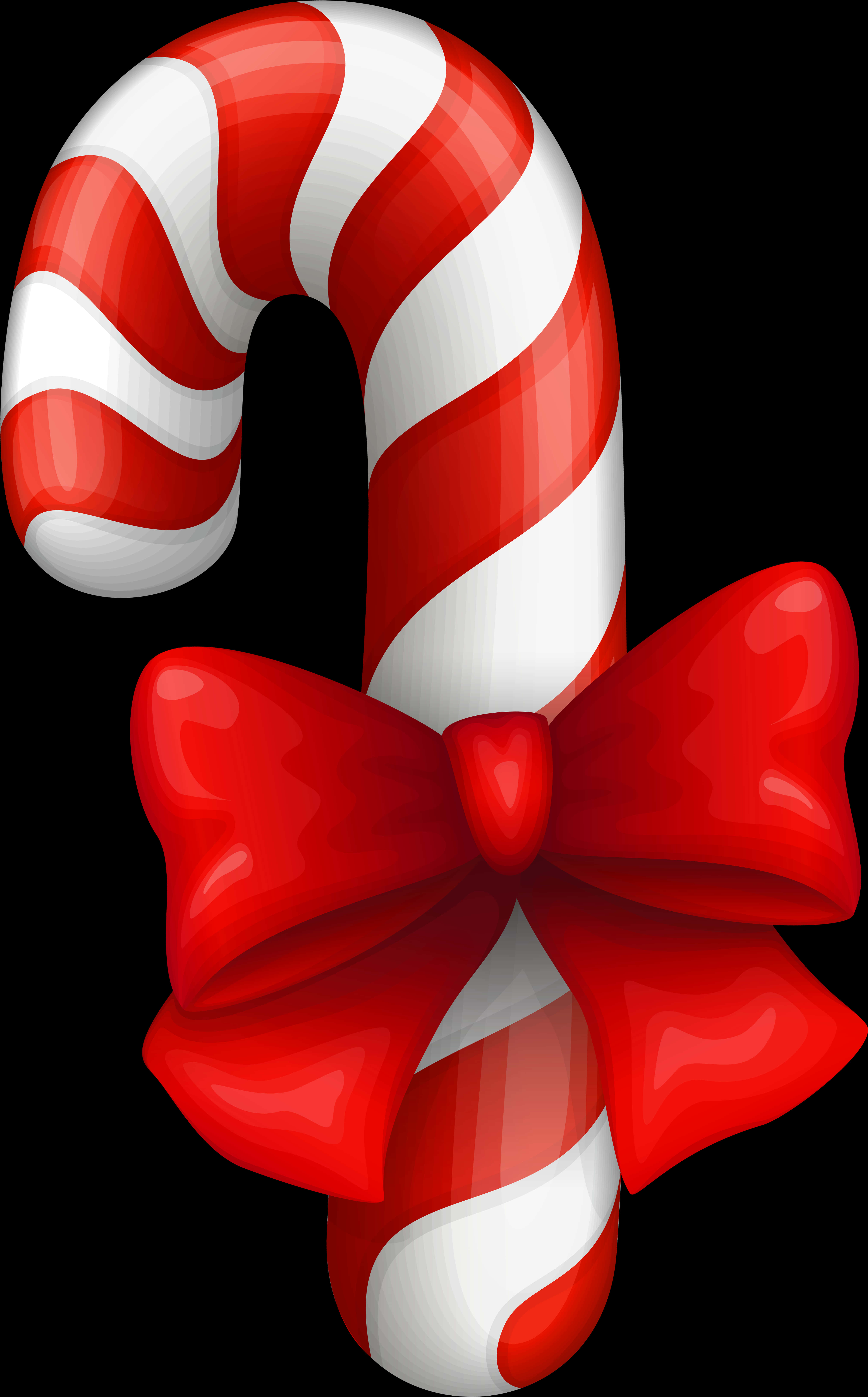 Candy Cane With Red Bow