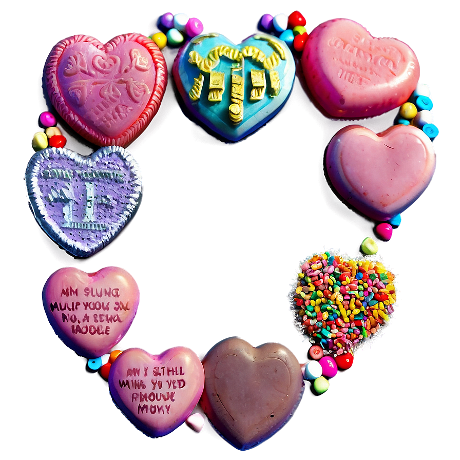 Candy Hearts And Messages Png Ghd