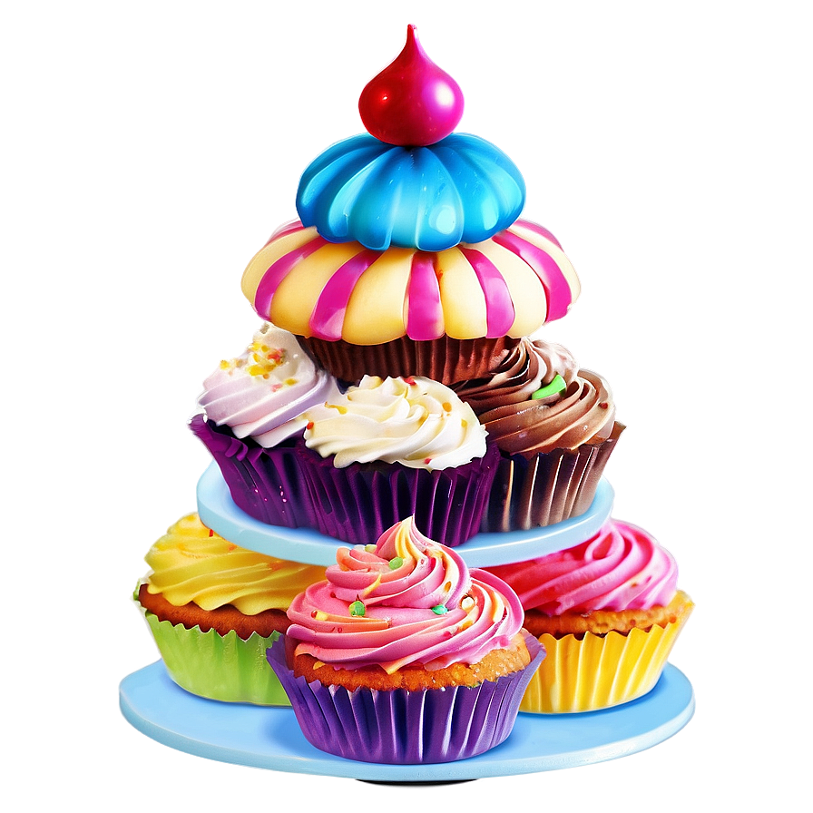 Candyland Cupcake Tower Png 06202024