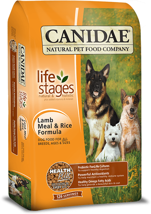 Canidae Dog Food Lamb Meal Rice Formula Package