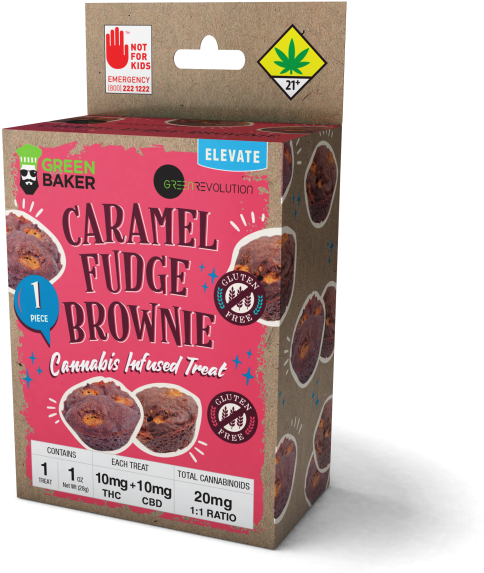 Cannabis Infused Caramel Fudge Brownie Packaging