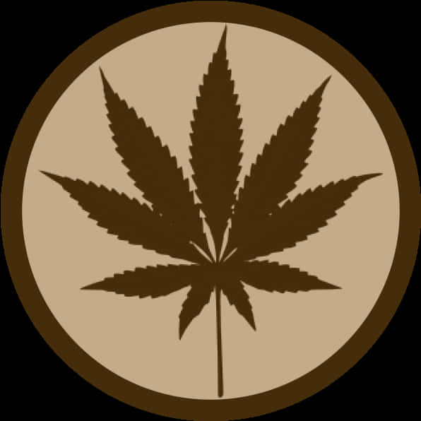 Cannabis Leaf Icon Brown Background