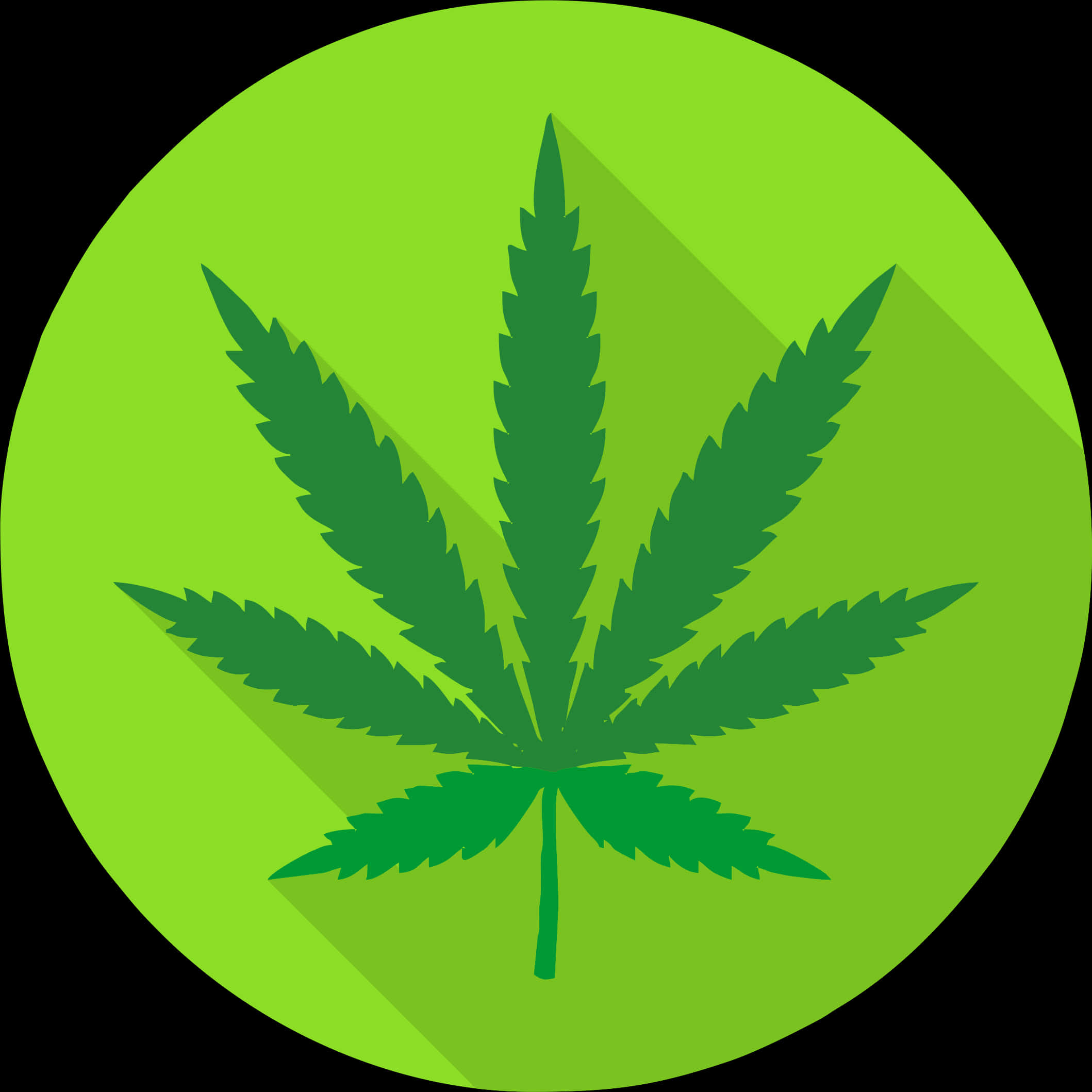Cannabis Leaf Icon Green Background