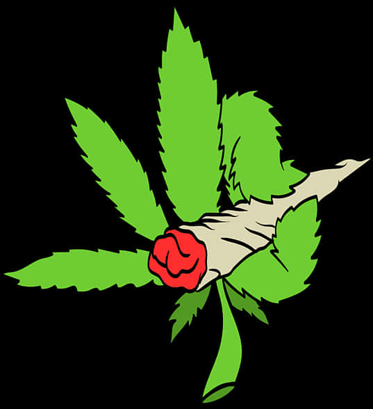 Cannabis Leafand Rose Graphic