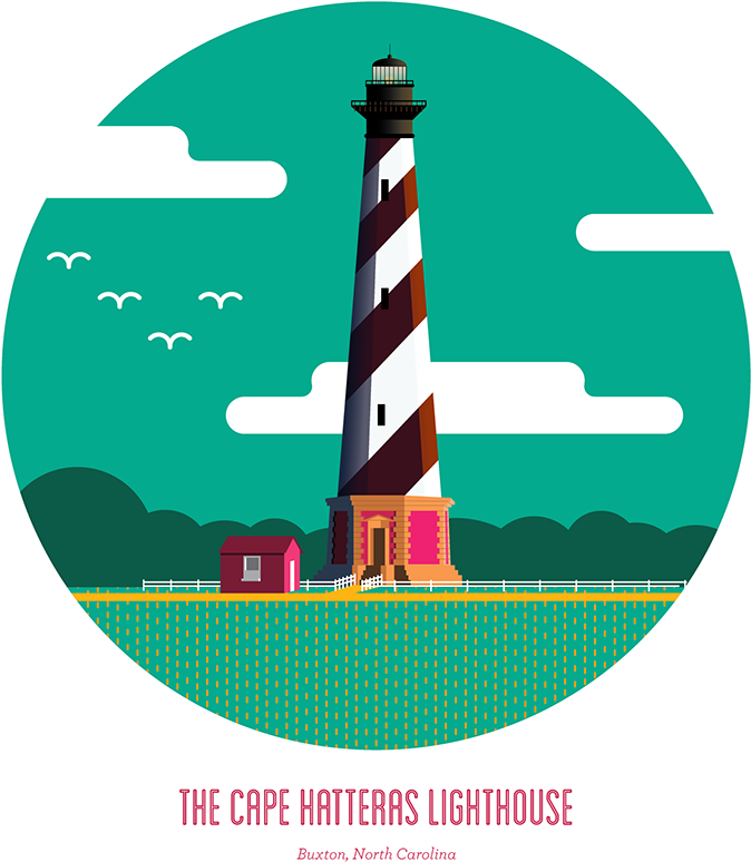 Cape Hatteras Lighthouse Illustration