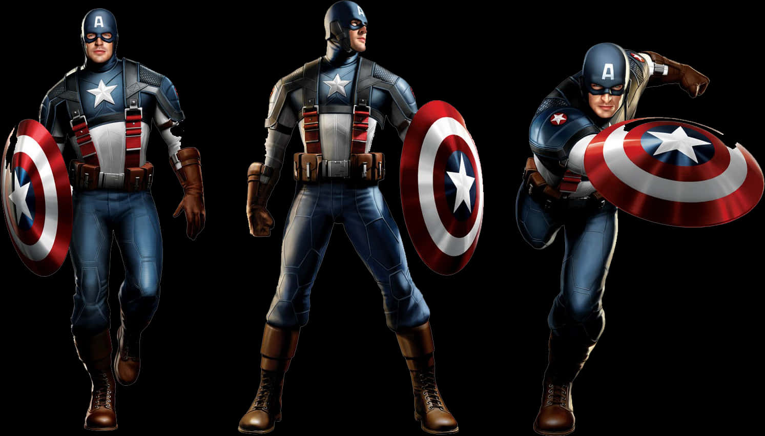 Captain America Poses Triptych