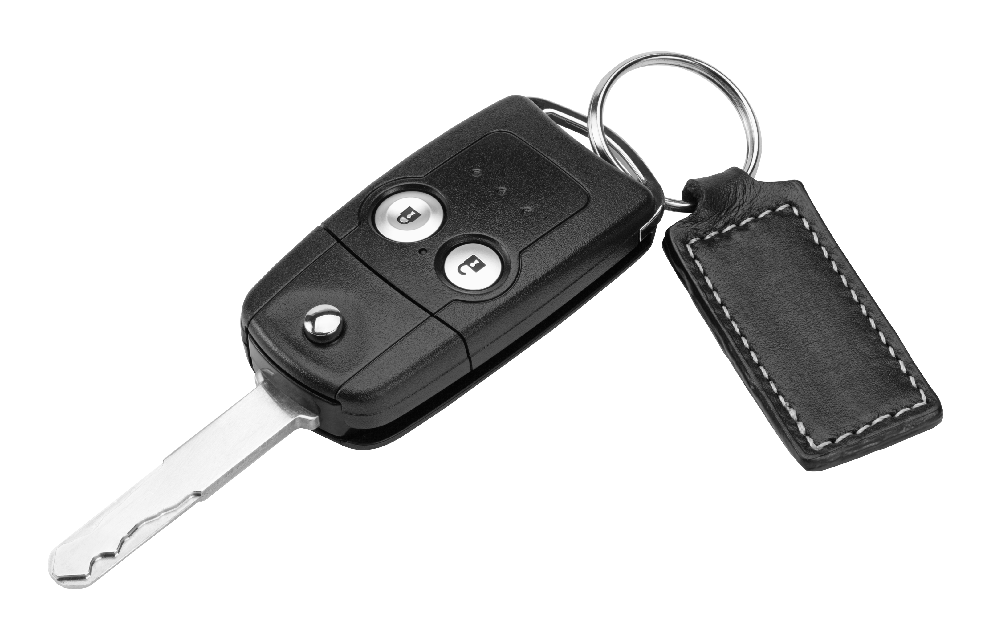 Car Key Fobwith Leather Tag