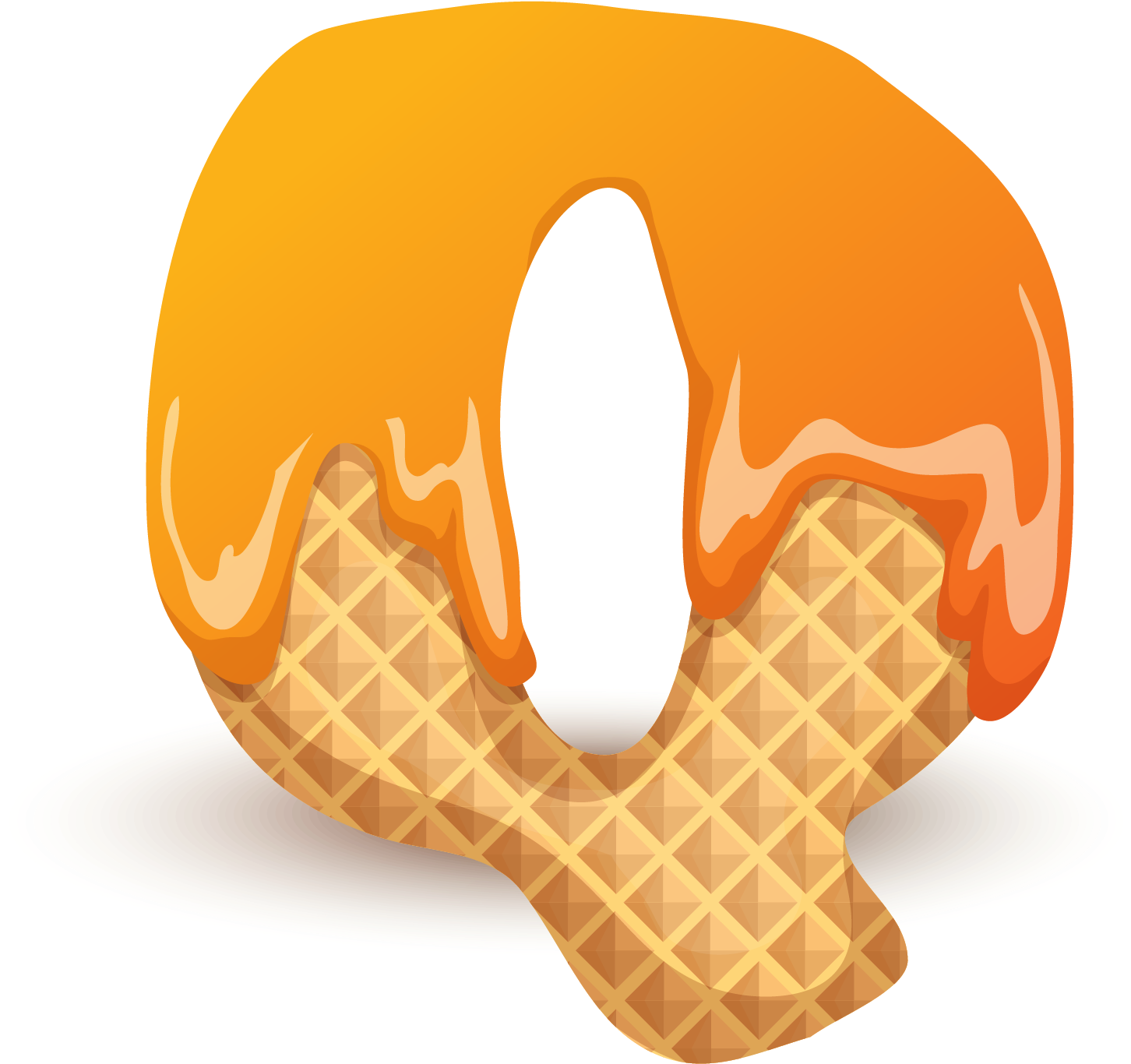 Caramel Dipped Waffle Letter Q