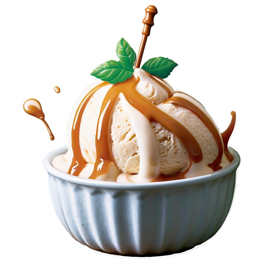 Caramel Swirled Ice Cream Png 34