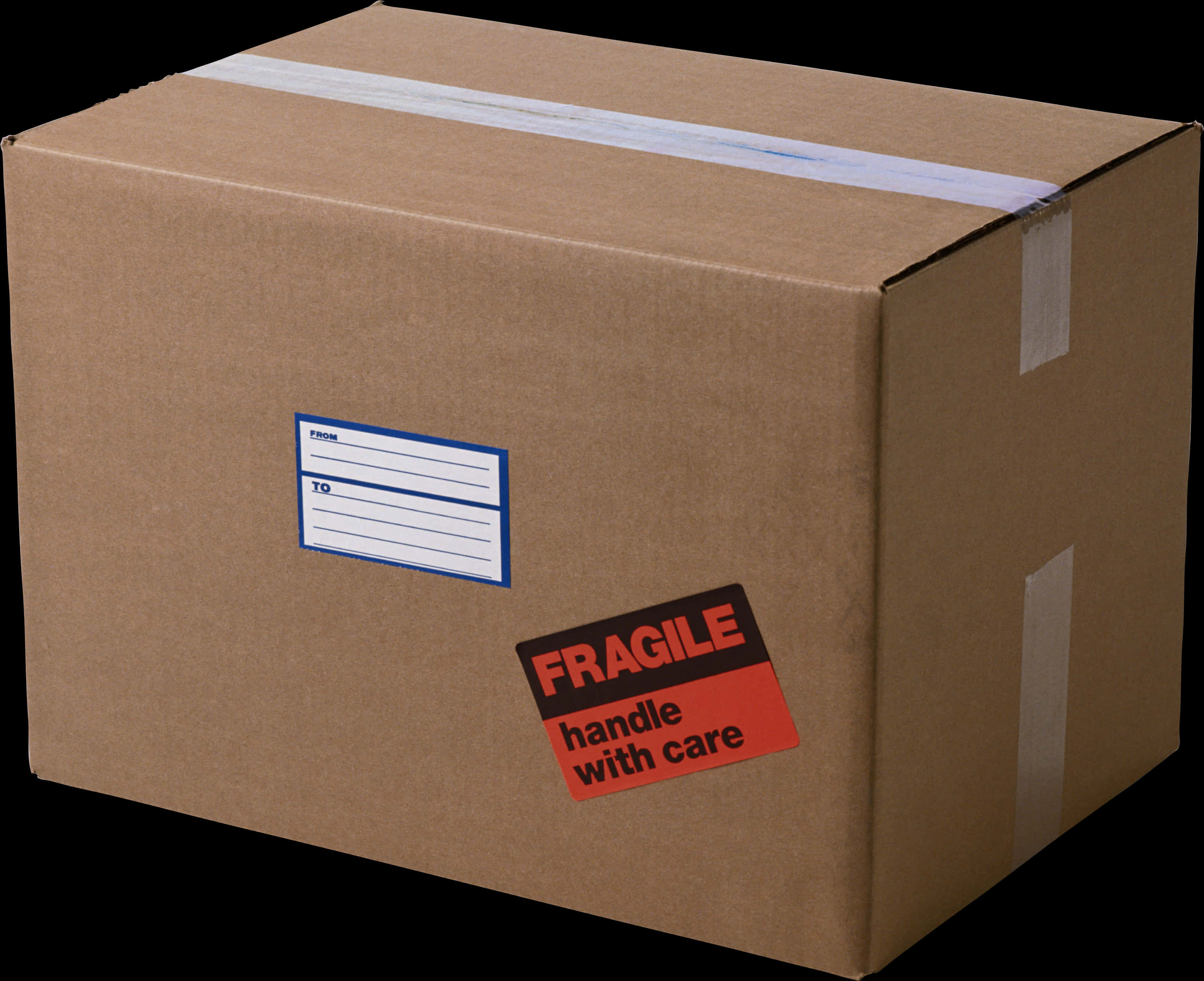 Cardboard Shipping Box Fragile Label