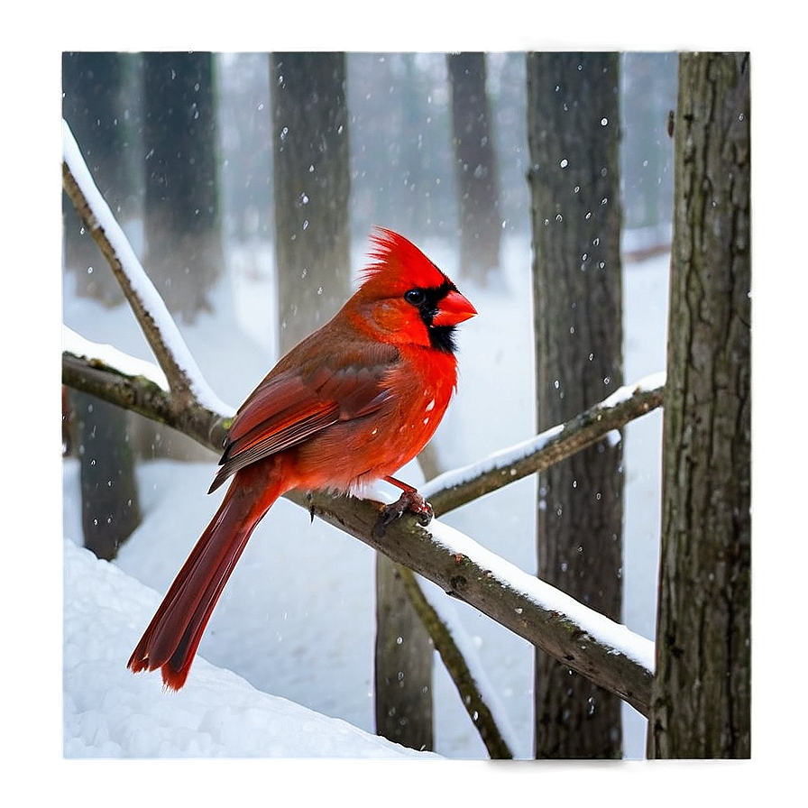 Cardinal In Snow Png 05242024