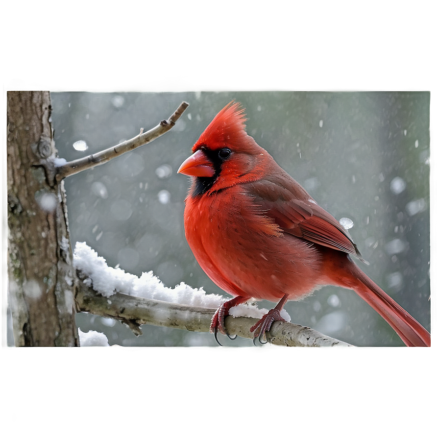 Cardinal In Snow Png Tll