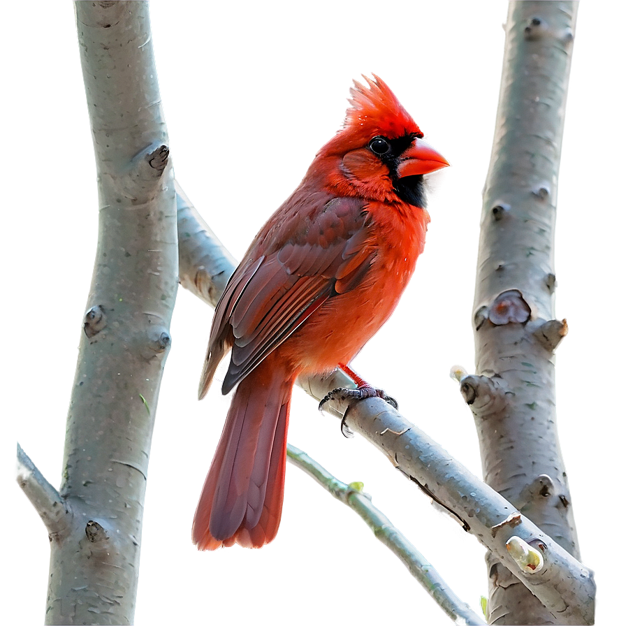 Cardinal On Flowering Tree Png Jrp54