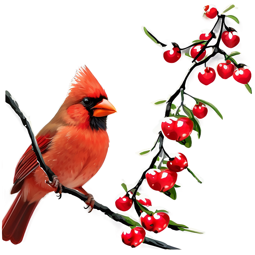 Cardinals And Berries Png Oew66