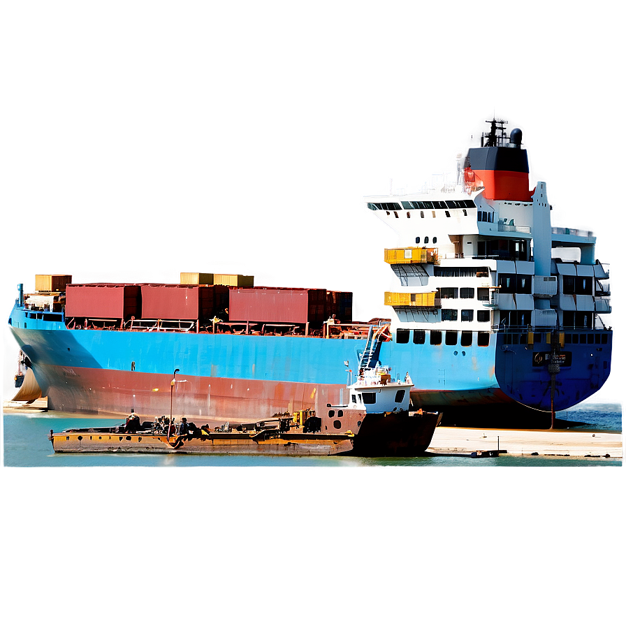 Cargo Ship In Canal Png Xik