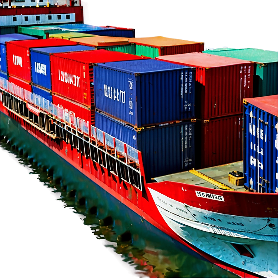 Cargo Ship With Containers Png Rba