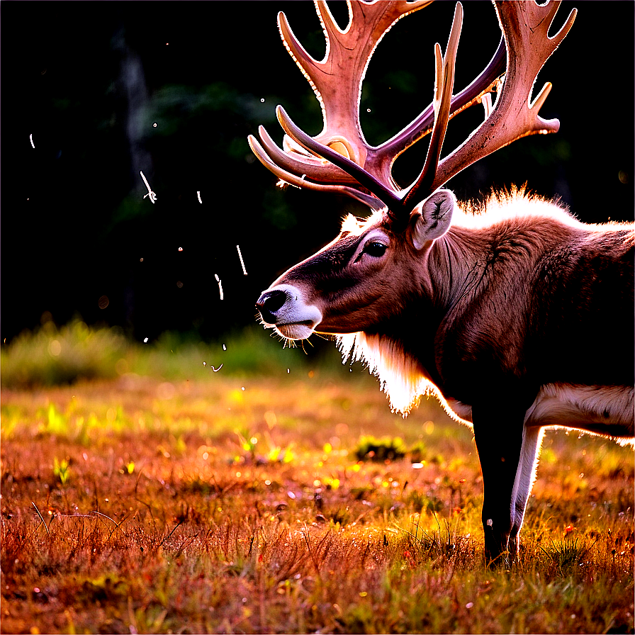 Caribou Feeding In Field Png Uoo23