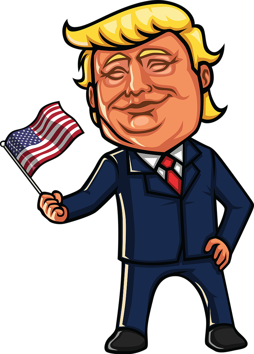 Caricatureof Donald Trumpwith American Flag