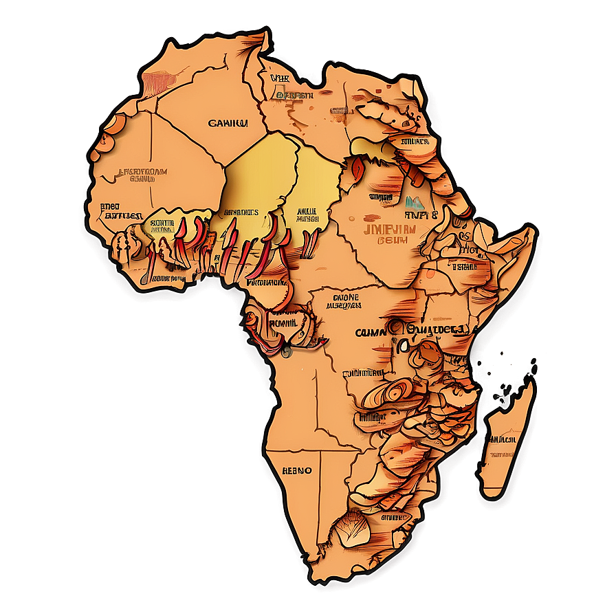 Cartoon Africa Outline Png 13