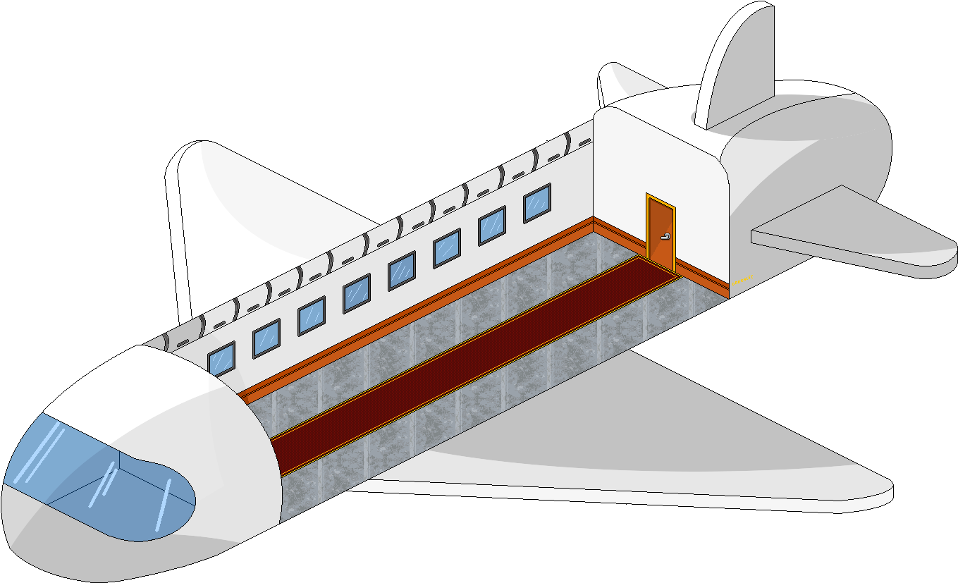 Cartoon Airplane Cutaway View