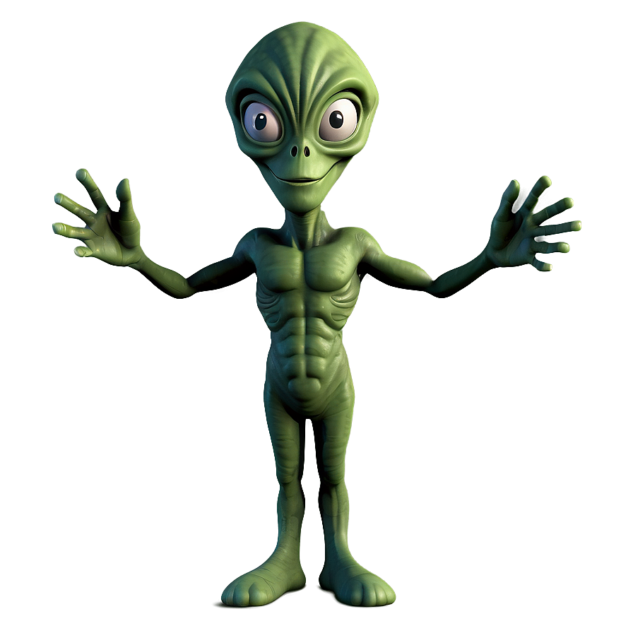 Cartoon Alien Waving Hello Png 06292024