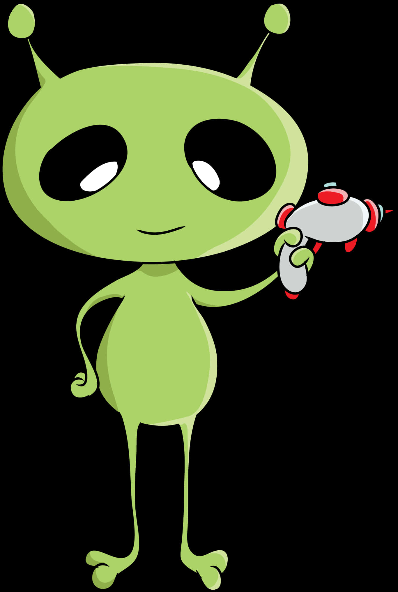 Cartoon Alien With Ray Gun