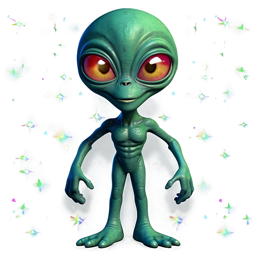 Cartoon Alien With Stars Png Ilu