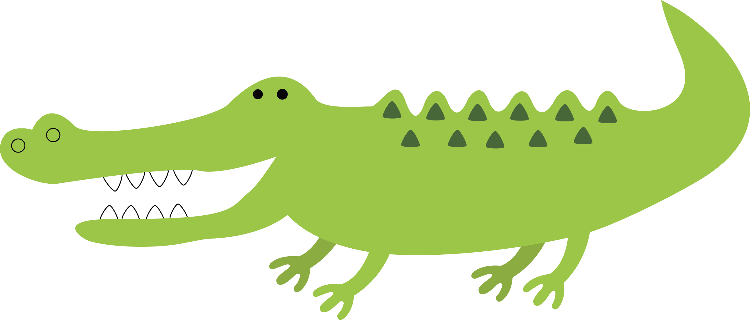 Cartoon Alligator Green Graphic