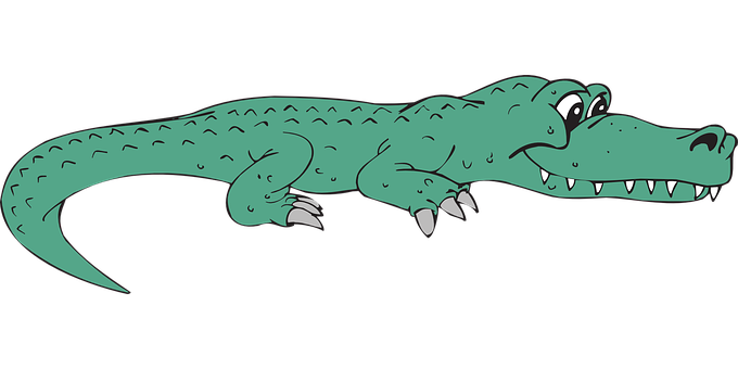 Cartoon Alligator Smiling