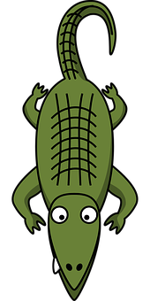 Cartoon Alligator Top View Illustration