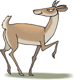 Cartoon Antelope Standing Vector