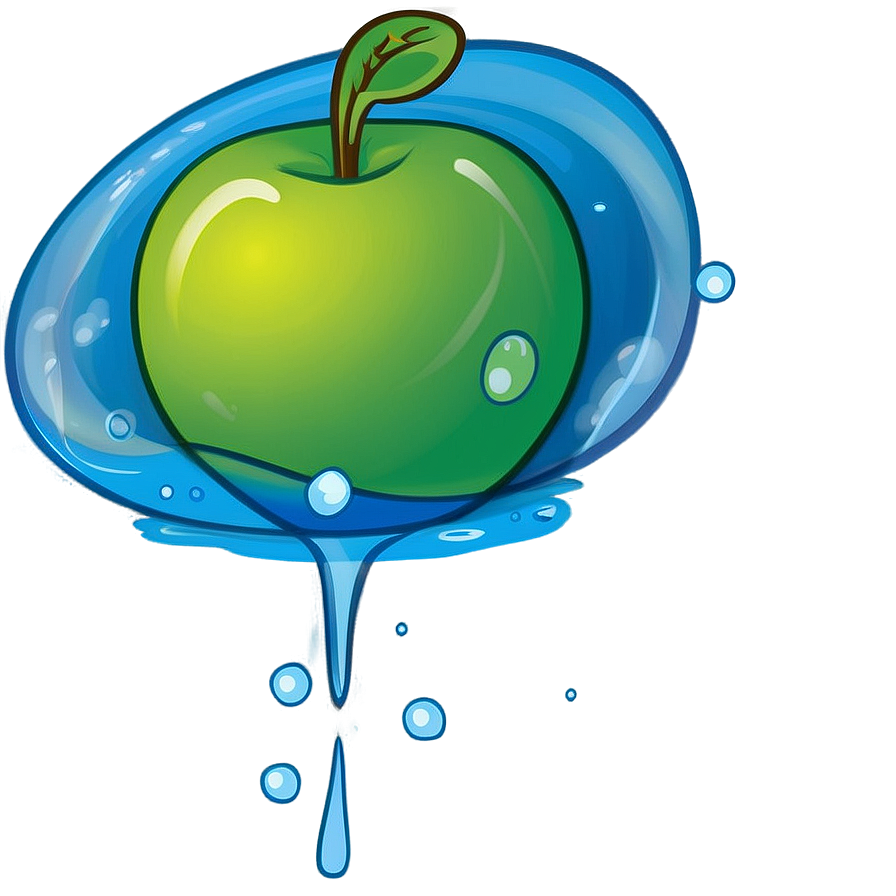 Cartoon Apple In Water Png Kyt75