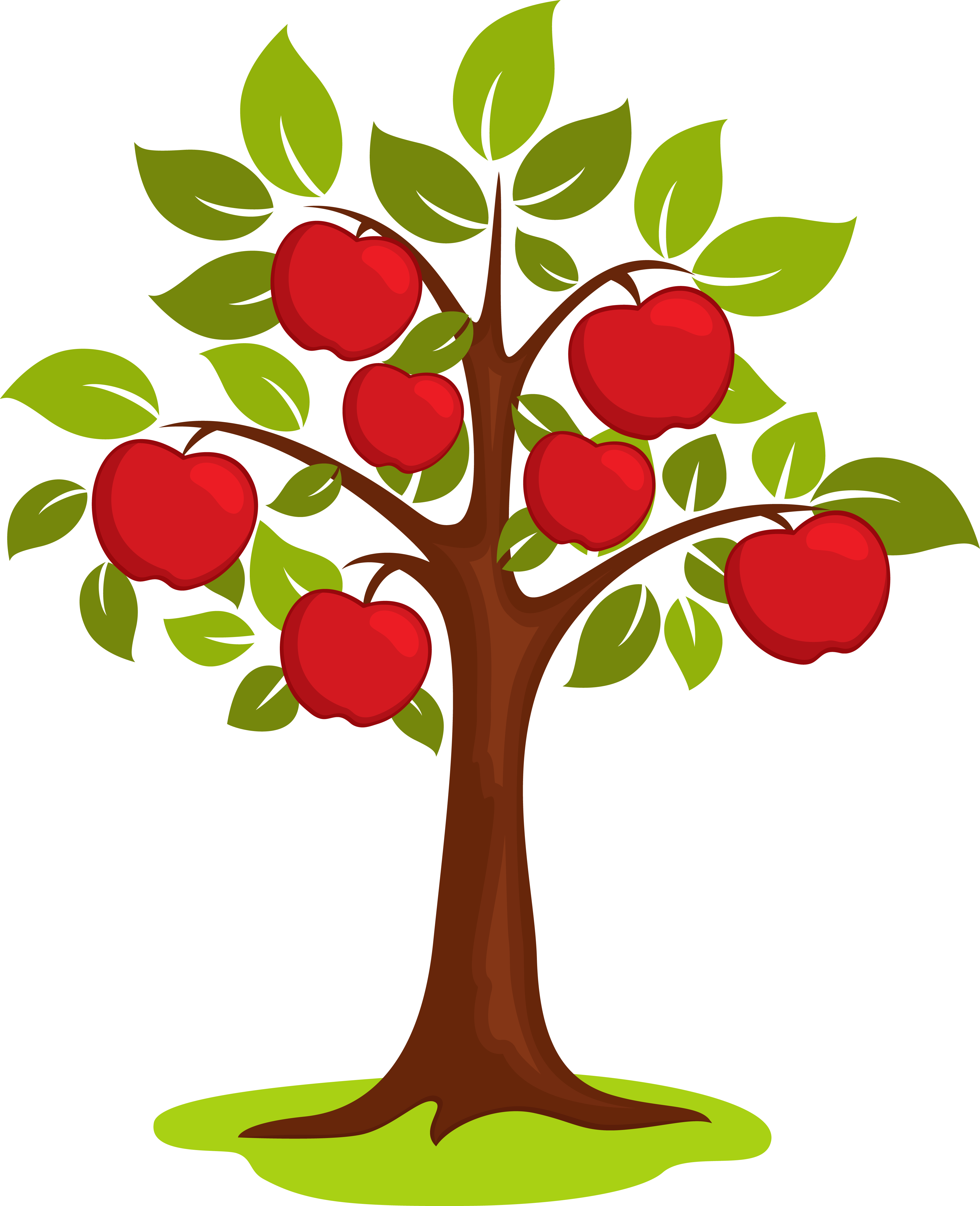 Cartoon Apple Tree Fullof Fruit