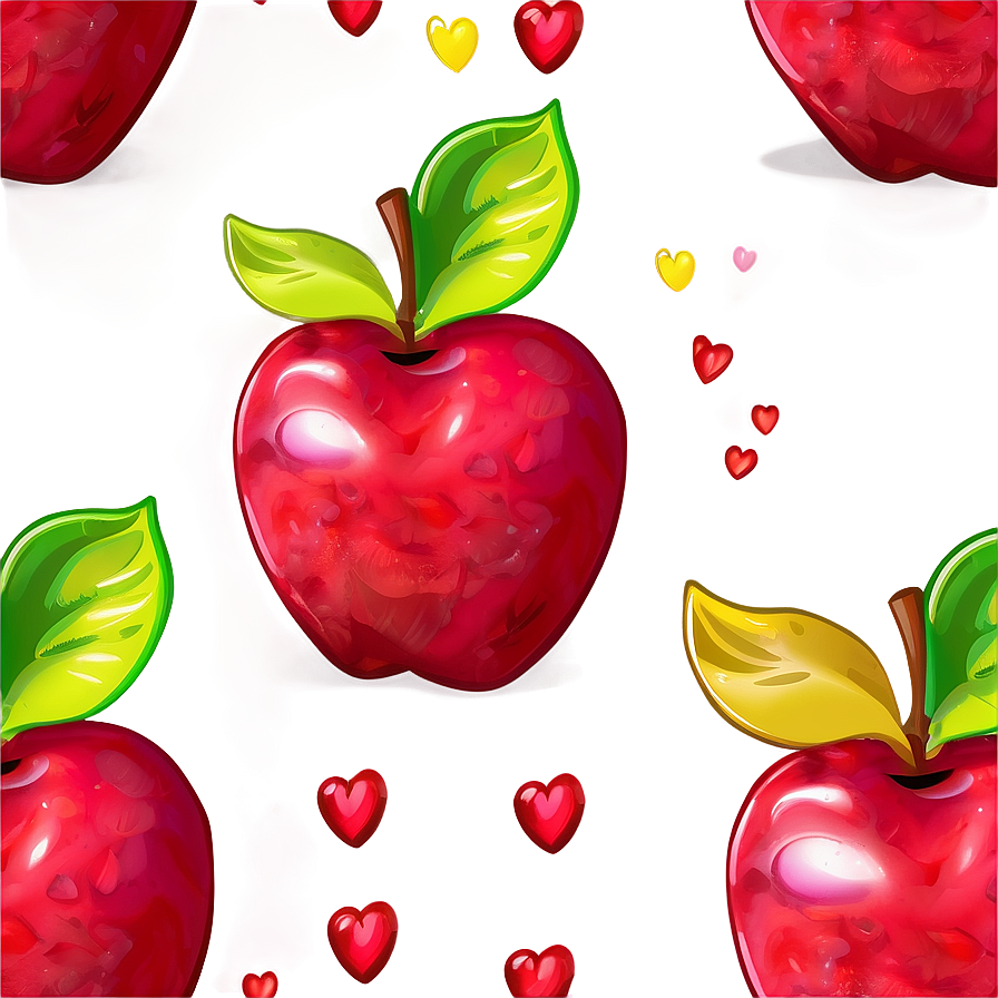 Cartoon Apple With Heart Png Vgi