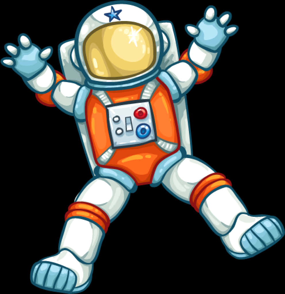 Cartoon Astronaut Floating