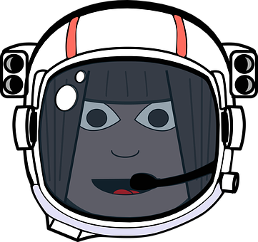 Cartoon Astronaut Helmet Portrait