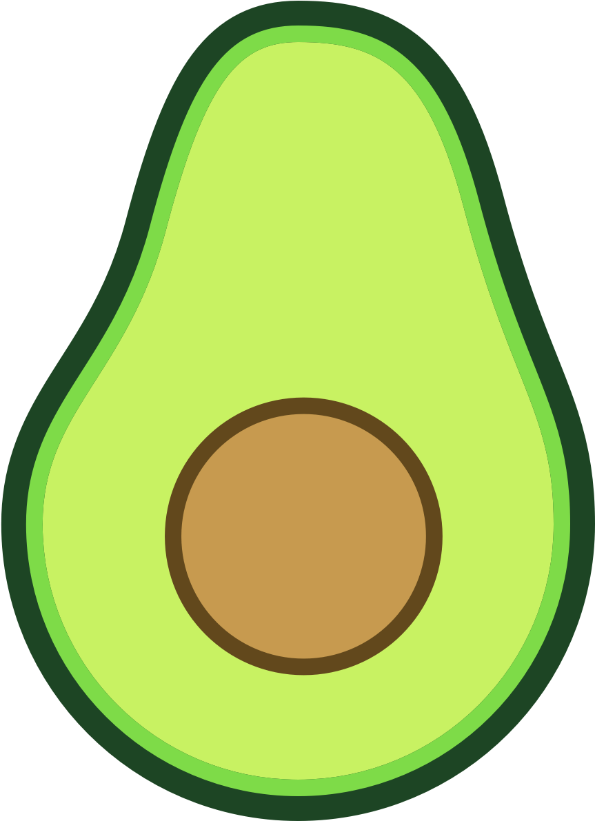 Cartoon Avocado Half Illustration