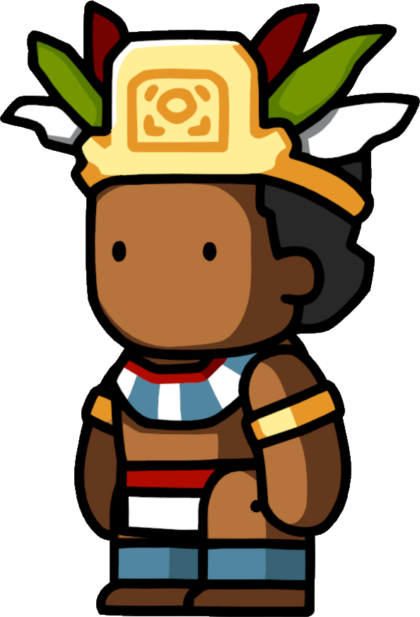 Cartoon Aztec Warrior Standing