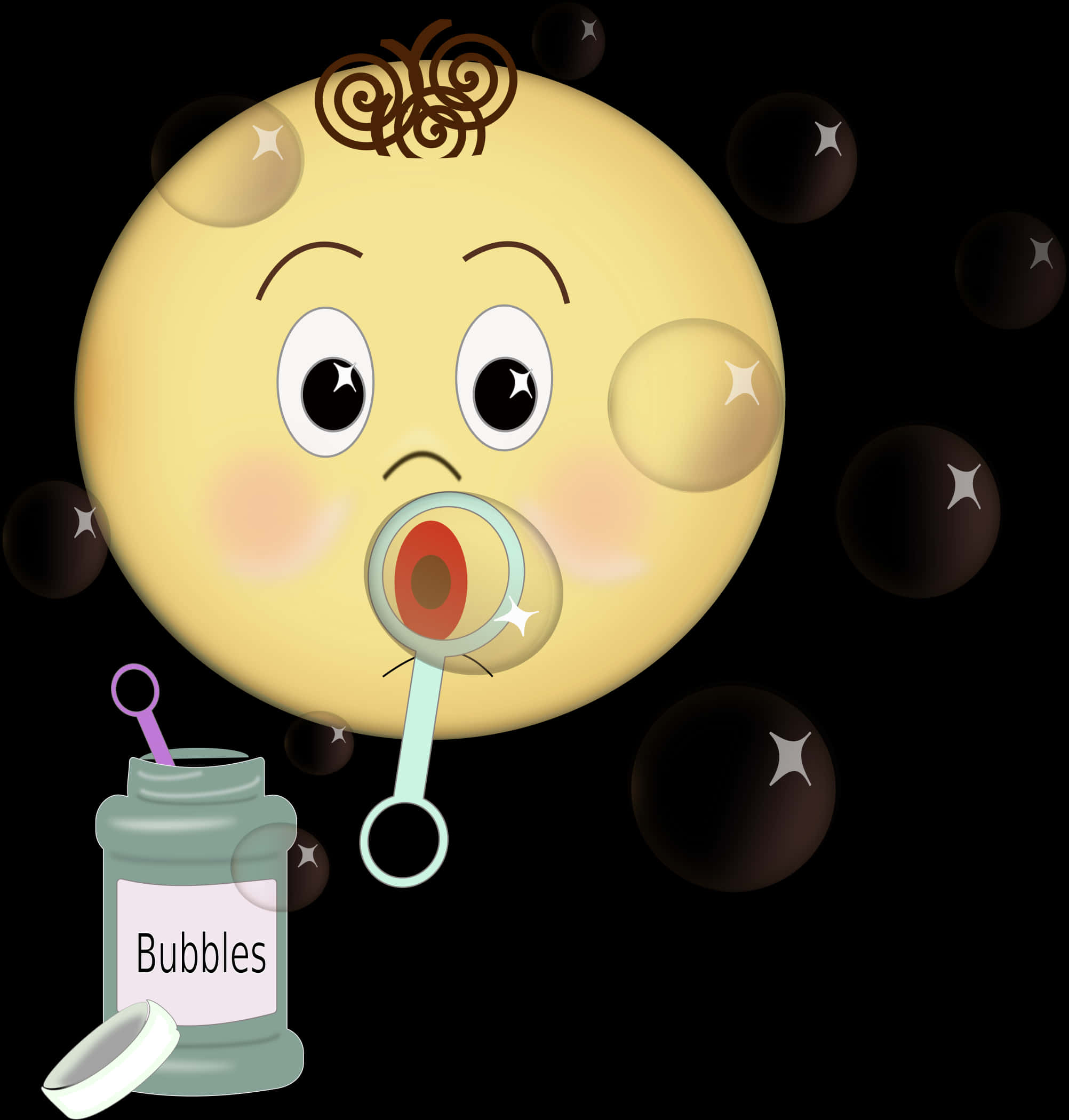 Cartoon Baby With Bubbles