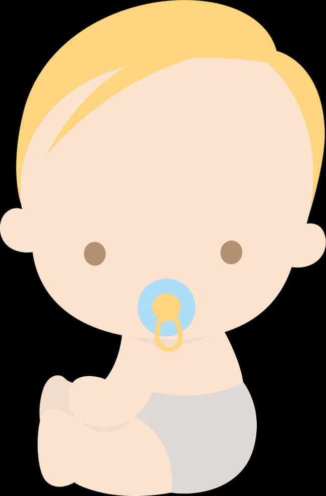 Cartoon Baby With Pacifier