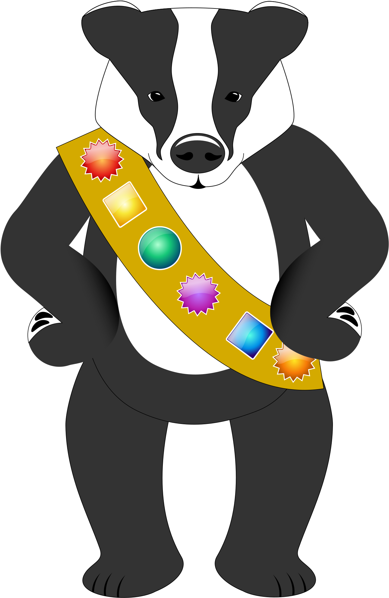 Cartoon Badger With Sash Illustration